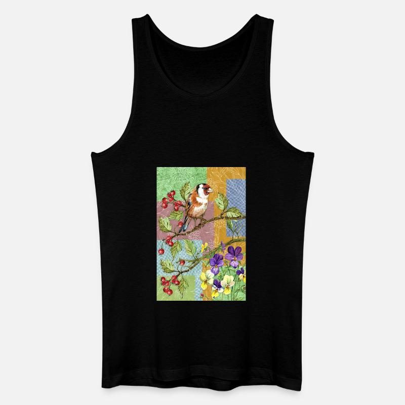 Bunter Vogel - Männer Bio Tank Top - Schwarz