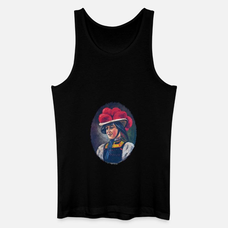 Schwarzwald Maidle mit Bollenhut - Männer Bio Tank Top - Schwarz
