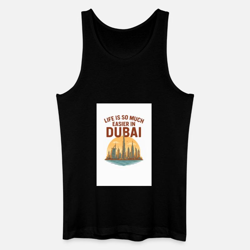 Easy dubai - Männer Bio Tank Top - Schwarz