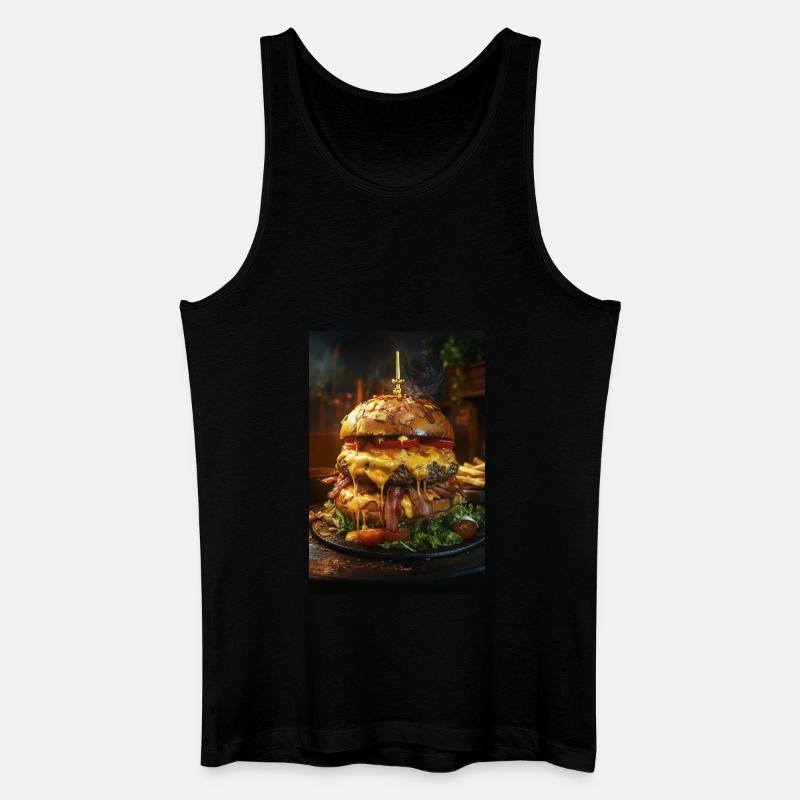 Epic Bacon Cheese Burger Stack - Men’s Organic Tank Top - black