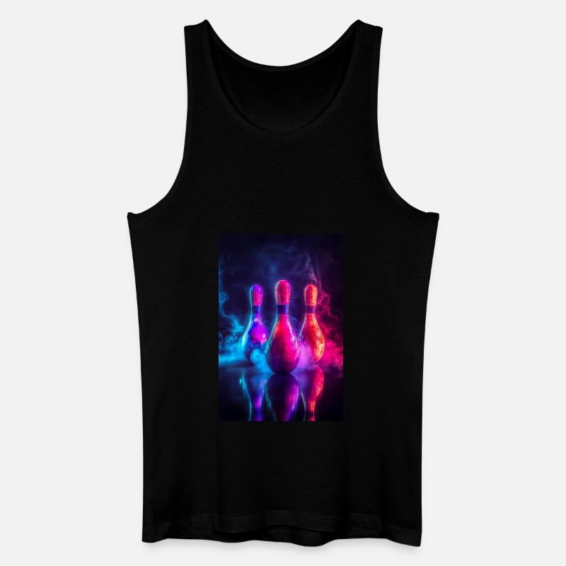Neon Glow Bowling Pins - Männer Bio Tank Top - Schwarz