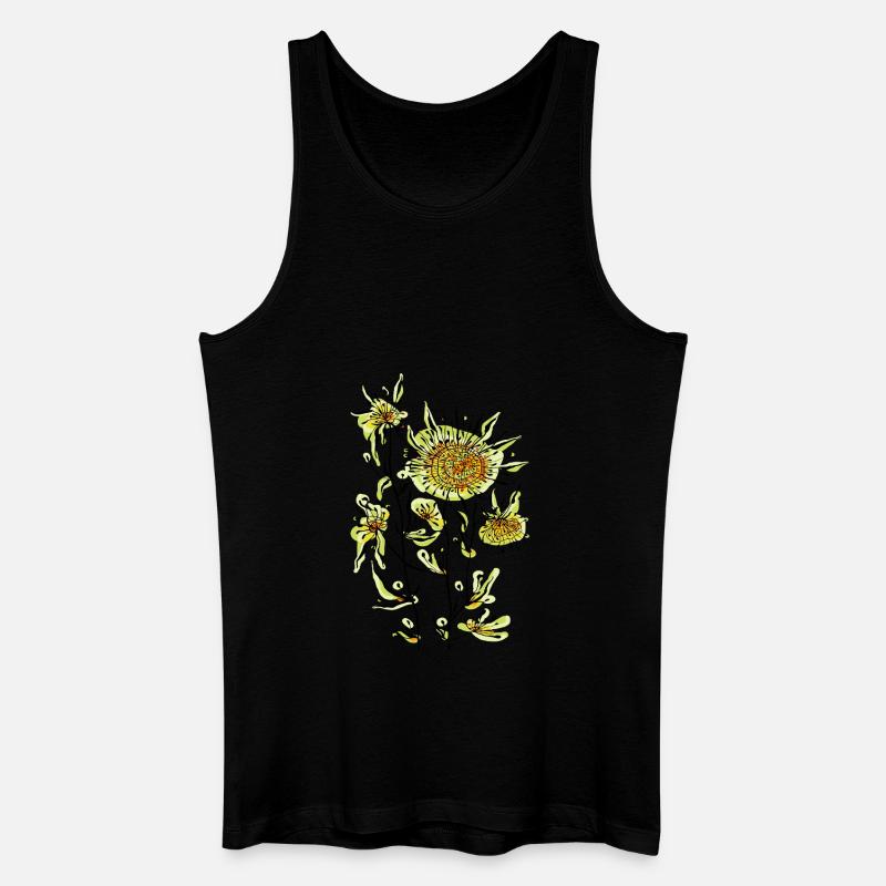Blumen - Männer Bio Tank Top - Schwarz