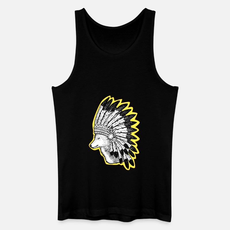 Wolf - Männer Bio Tank Top - Schwarz