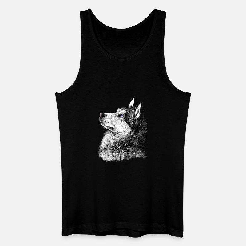 Husky - Männer Bio Tank Top - Schwarz