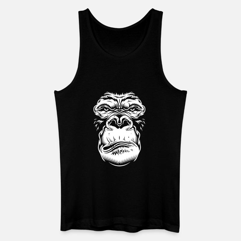 Gorilla - Männer Bio Tank Top - Schwarz