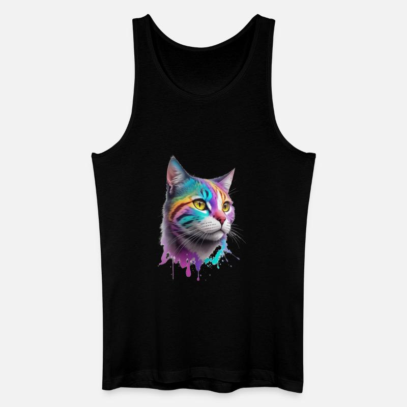Katze - Männer Bio Tank Top - Schwarz