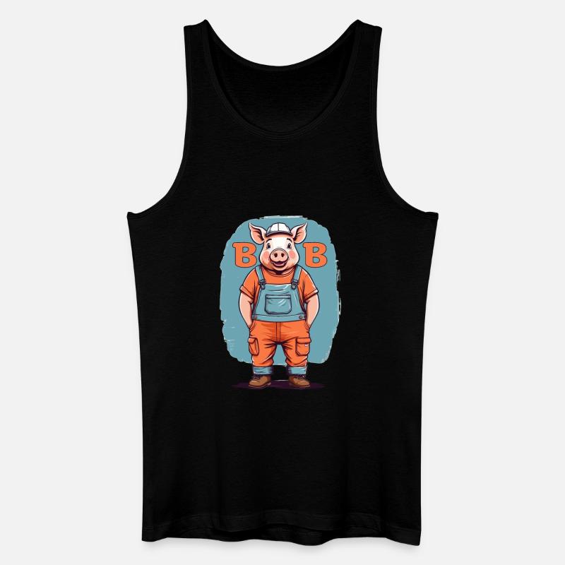 Bob das Bauschwein - Männer Bio Tank Top - Schwarz