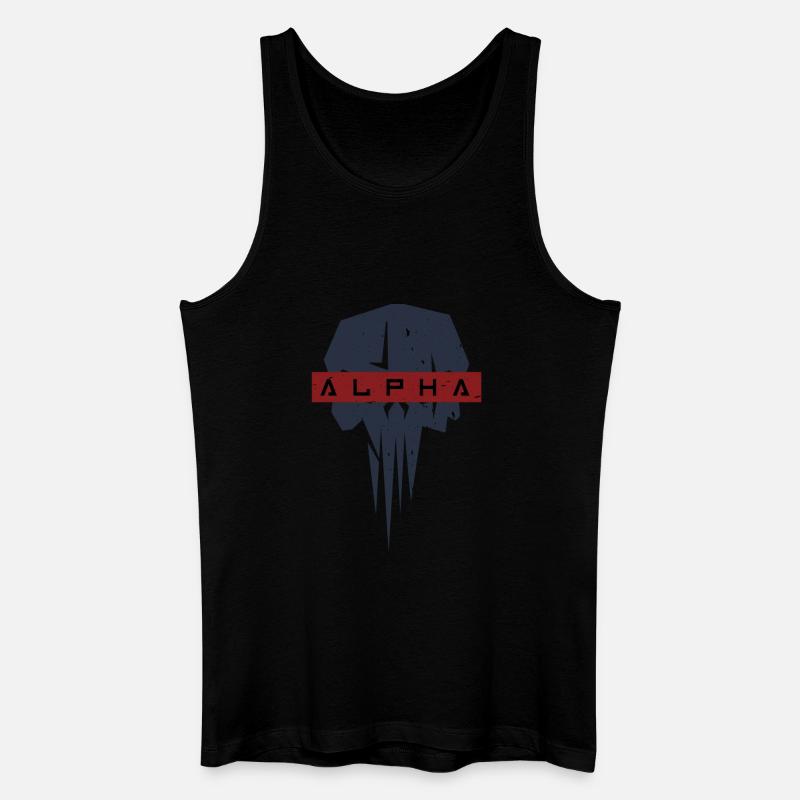 Alpha Skull - Männer Bio Tank Top - Schwarz