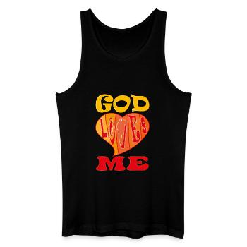 God Loves Me - Men’s Organic Tank Top - black - Front