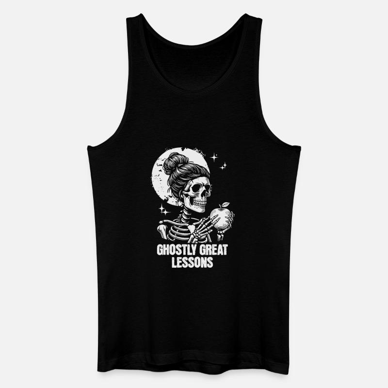 Funny Teacher Skeleton Halloween Classroom - Männer Bio Tank Top - Schwarz