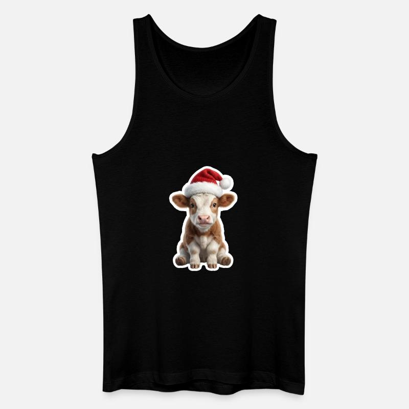 Suesses Kuhkalb vom Bauernhof - Männer Bio Tank Top - Schwarz
