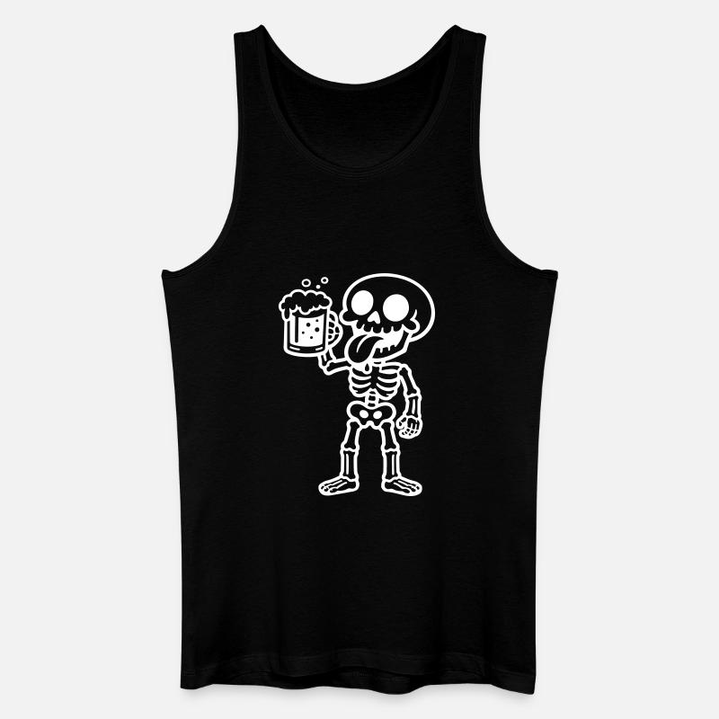 Skelett Bier Lustig - Männer Bio Tank Top - Schwarz