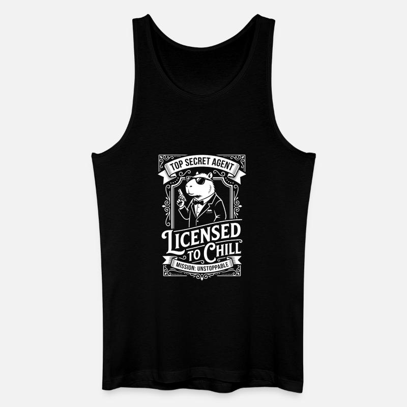 Licensed to Chill - Agentenhumor - Männer Bio Tank Top - Schwarz