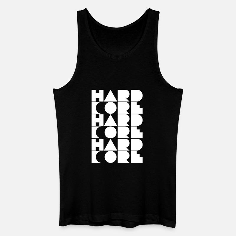 Hardcore Grid Typografi - Økologisk tanktop til mænd - sort