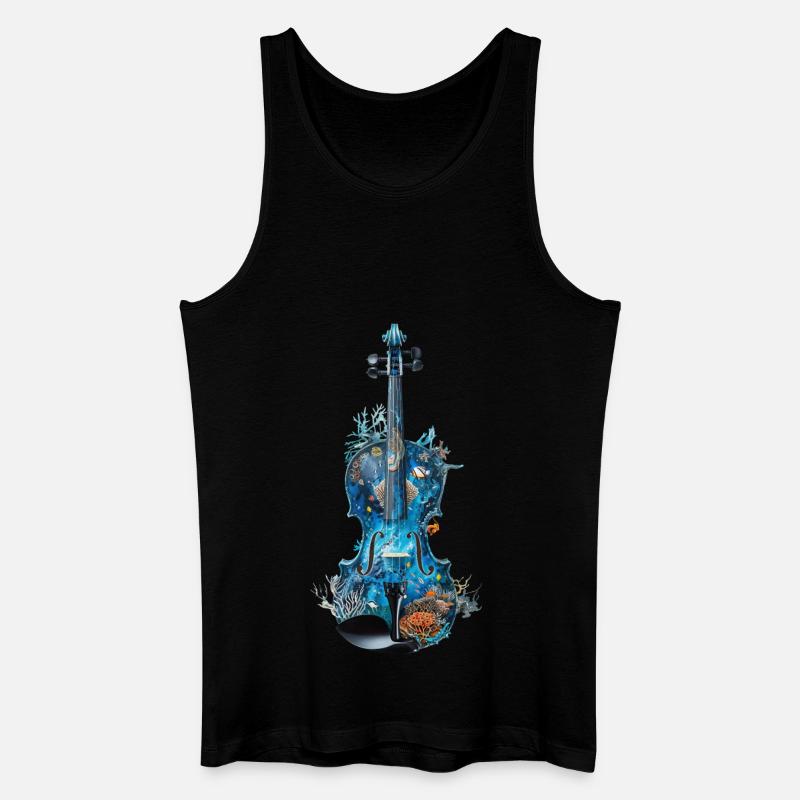 Fisch Violine - Männer Bio Tank Top - Schwarz