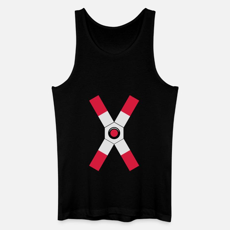 Andreaskreuz Warnlicht - Männer Bio Tank Top - Schwarz
