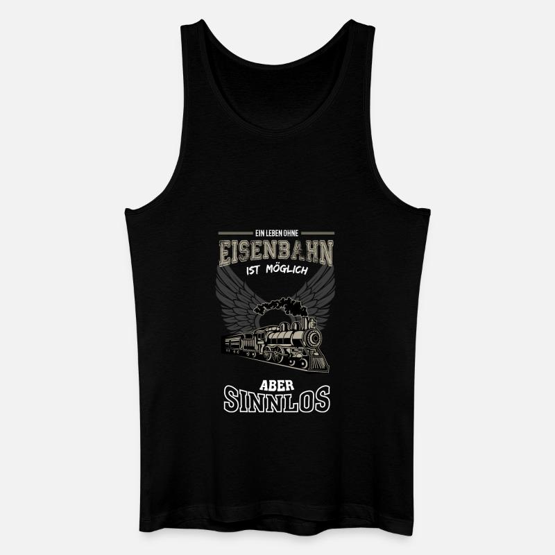 Eisenbahn Leben sinnlos - Geschenk - Männer Bio Tank Top - Schwarz