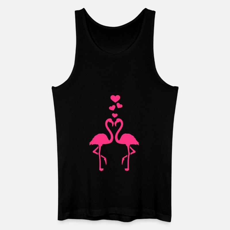 Flamingo - Männer Bio Tank Top - Schwarz