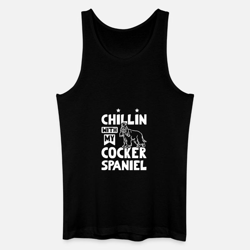 Chillin with my cocker spaniel - Männer Bio Tank Top - Schwarz