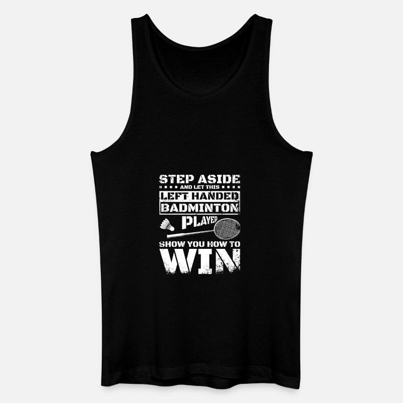 Funny left handed badminton player - Männer Bio Tank Top - Schwarz
