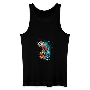 Splash Art Sibirischer indischer tiger - Männer Bio Tank Top - Schwarz - Vorne