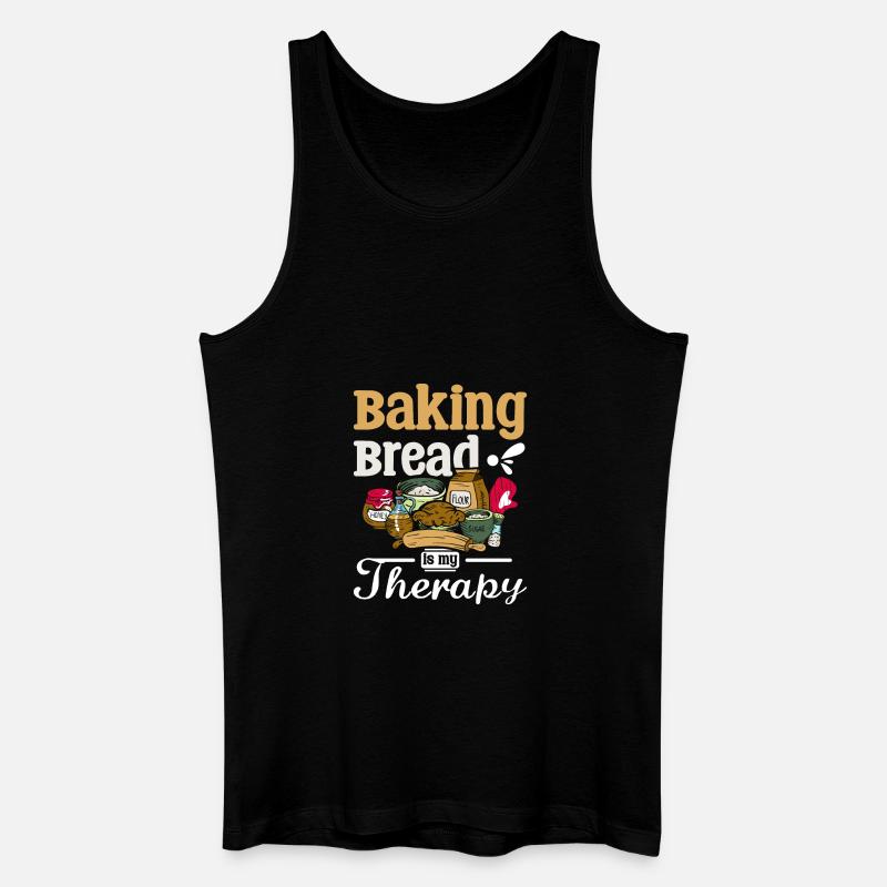 Baking bread is my therapy - Männer Bio Tank Top - Schwarz