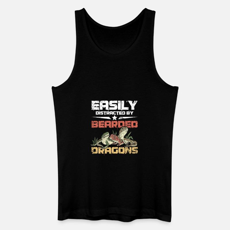 Easily distracted by bearded dragons - Männer Bio Tank Top - Schwarz