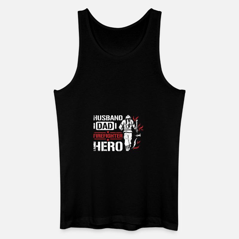 Husband dad firefighter hero - Männer Bio Tank Top - Schwarz