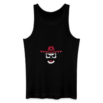 tete de mort chapeau mexicain crane 58 - Débardeur bio Homme - noir - Devant