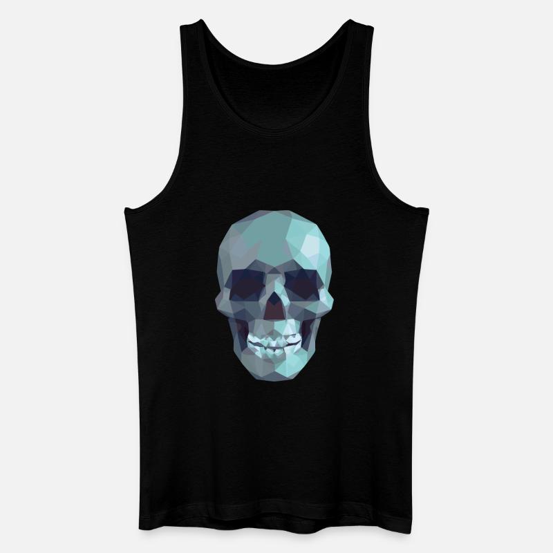 Low Poly Blue Skull – Geometrisch-Gotik-Stil - Männer Bio Tank Top - Schwarz