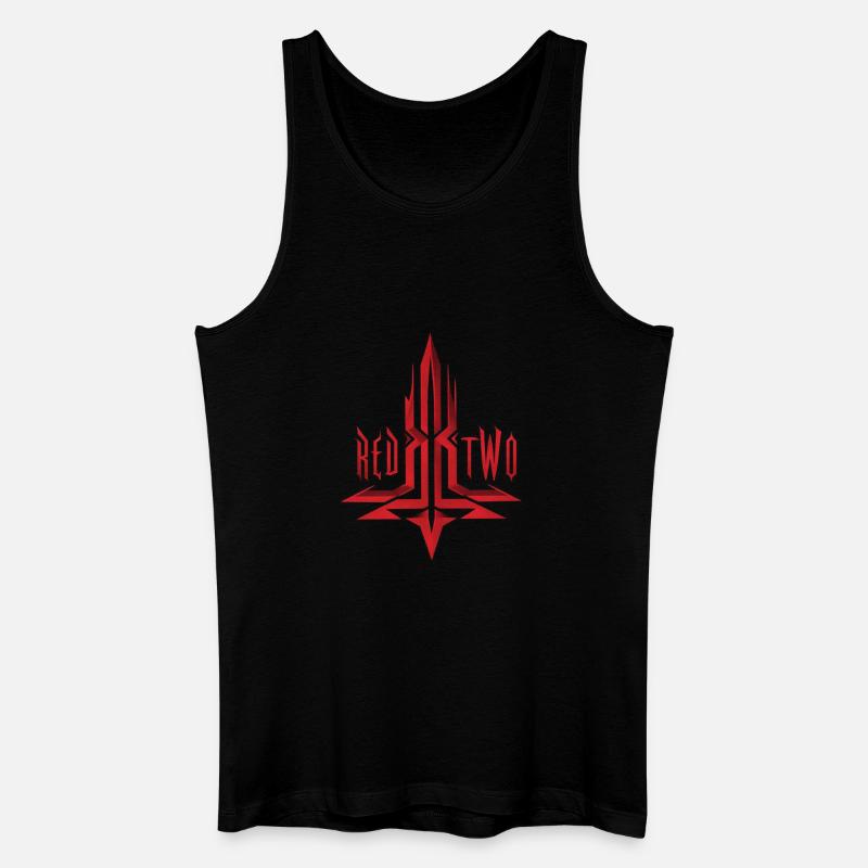 REDTWO KREUZ - Männer Bio Tank Top - Schwarz