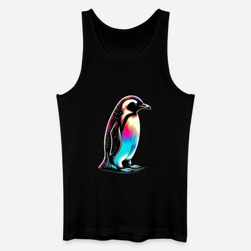 Pinguin - Männer Bio Tank Top - Schwarz