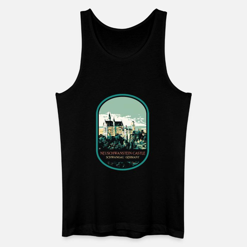Neuschwanstein Schloss Silhouette - Männer Bio Tank Top - Schwarz