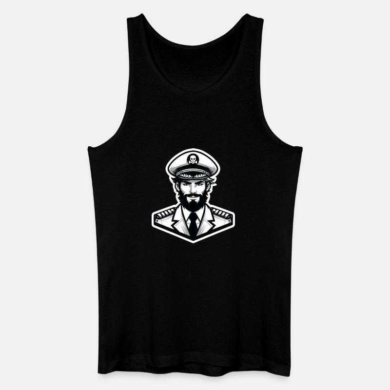 Kapitän Sticker - Männer Bio Tank Top - Schwarz