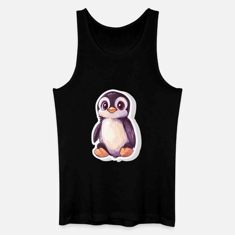 Pinguin - Männer Bio Tank Top - Schwarz