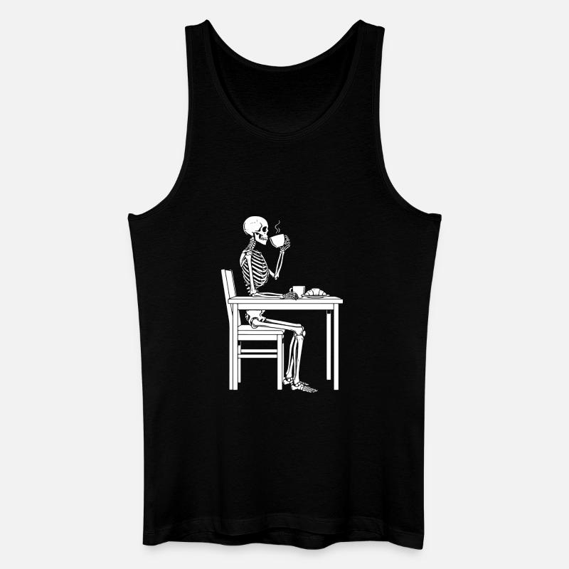 Skelett-Kaffeepause - Männer Bio Tank Top - Schwarz