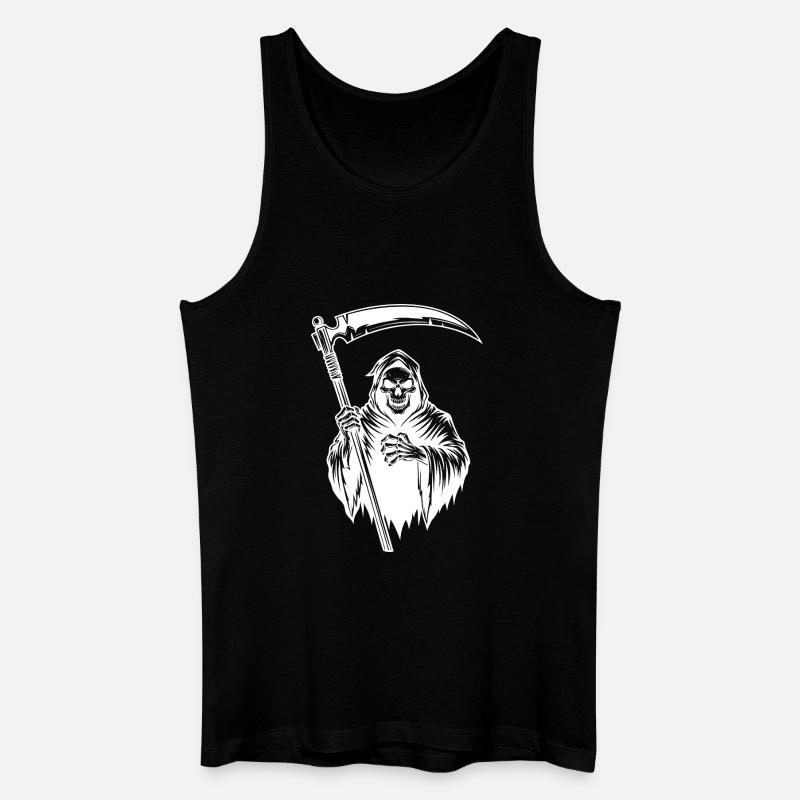 Der Sensenmann Reaper Design Skull Version - Männer Bio Tank Top - Schwarz
