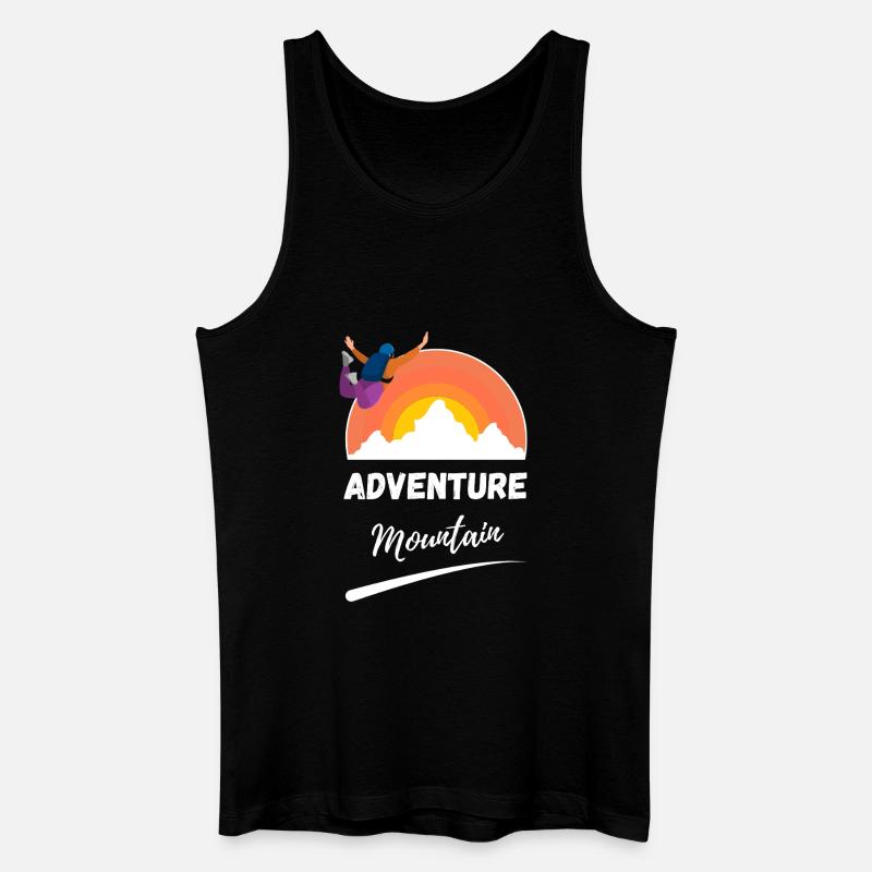 Sunrise Mountain Abenteuer - Männer Bio Tank Top - Schwarz