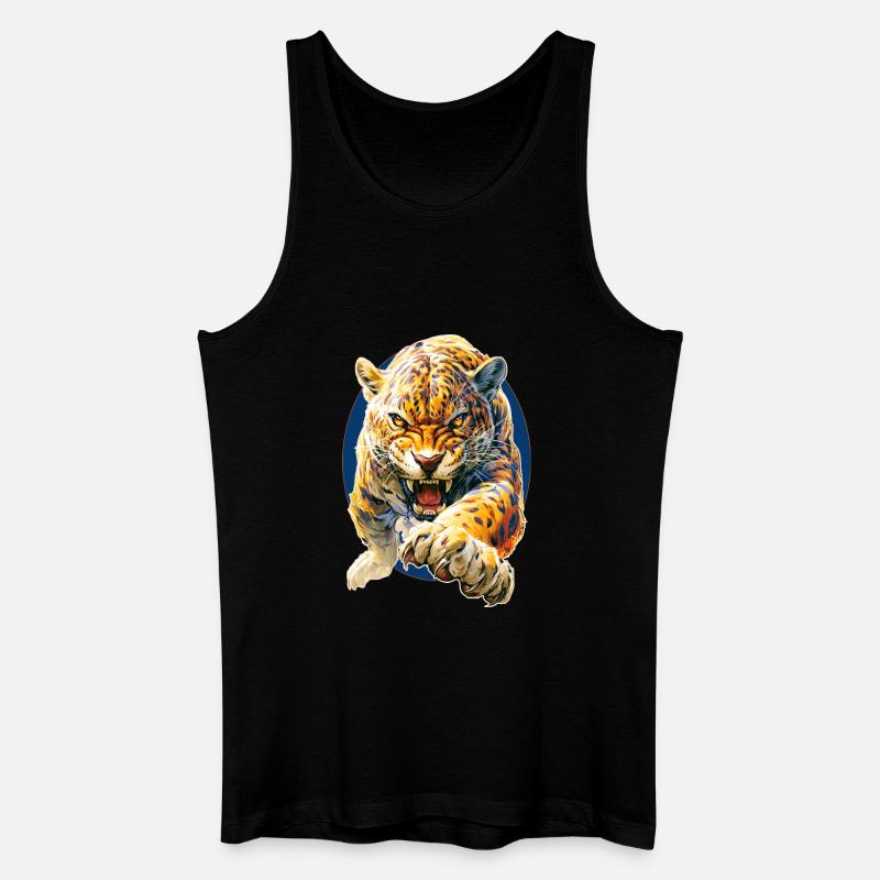 Leopard - Männer Bio Tank Top - Schwarz
