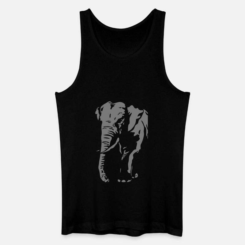 Elephant - Elefant - Männer Bio Tank Top - Schwarz