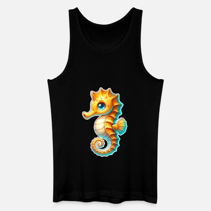 Seepferd Seepferdchen - Männer Bio Tank Top - Schwarz