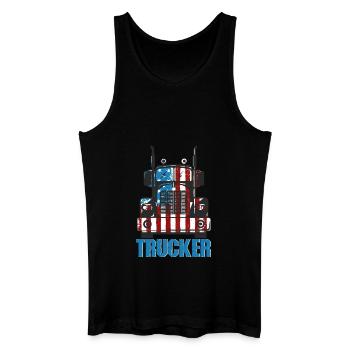 Patriotic American Trucker Fernfahrer LKW-Fahrer - Débardeur bio Homme - noir - Devant