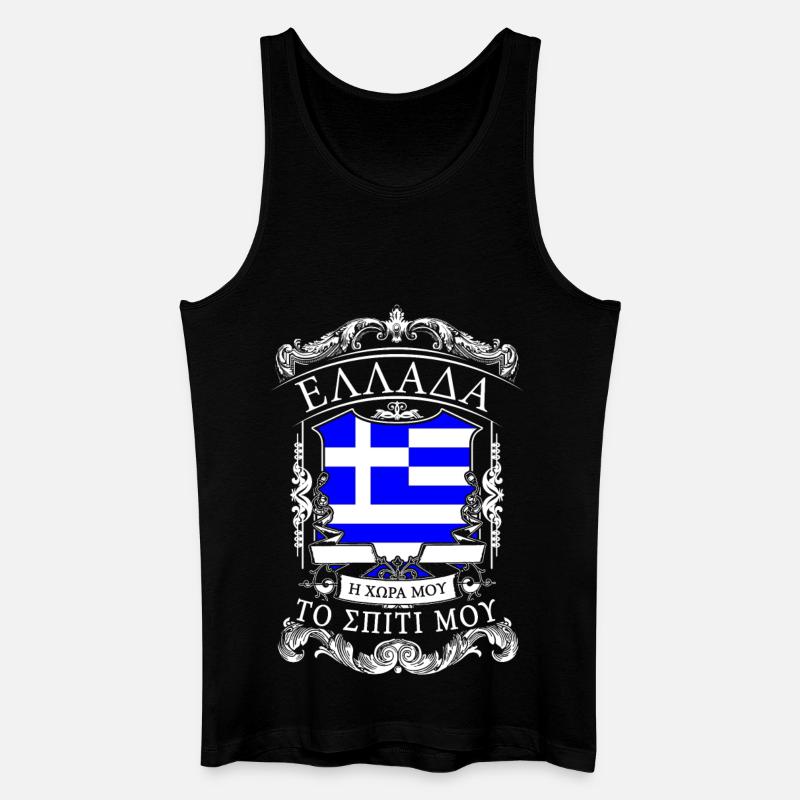 Greece - Griechenland - Männer Bio Tank Top - Schwarz