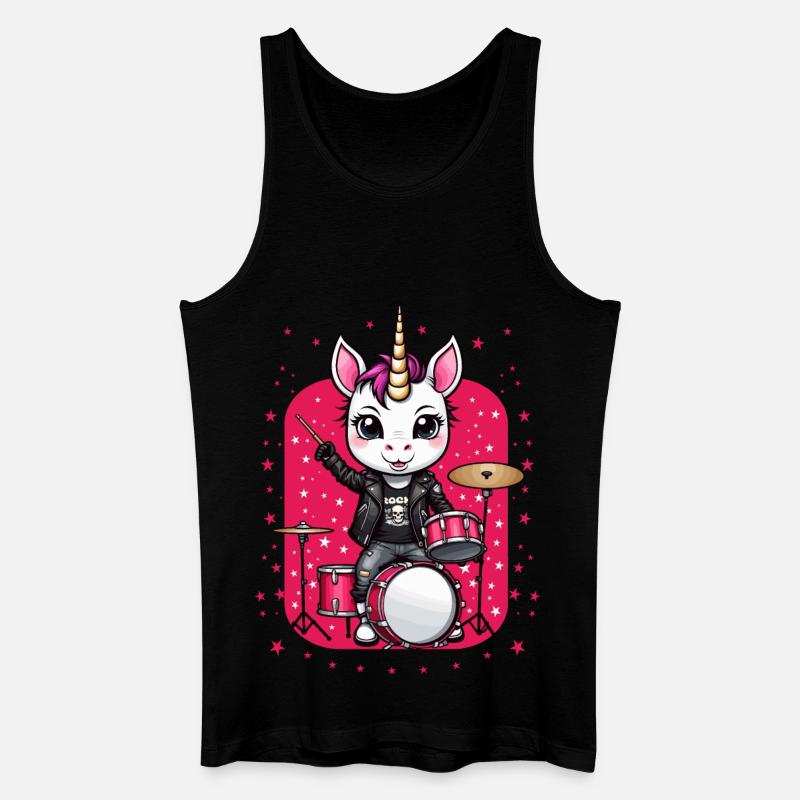 Punk Rock Einhorn - Männer Bio Tank Top - Schwarz