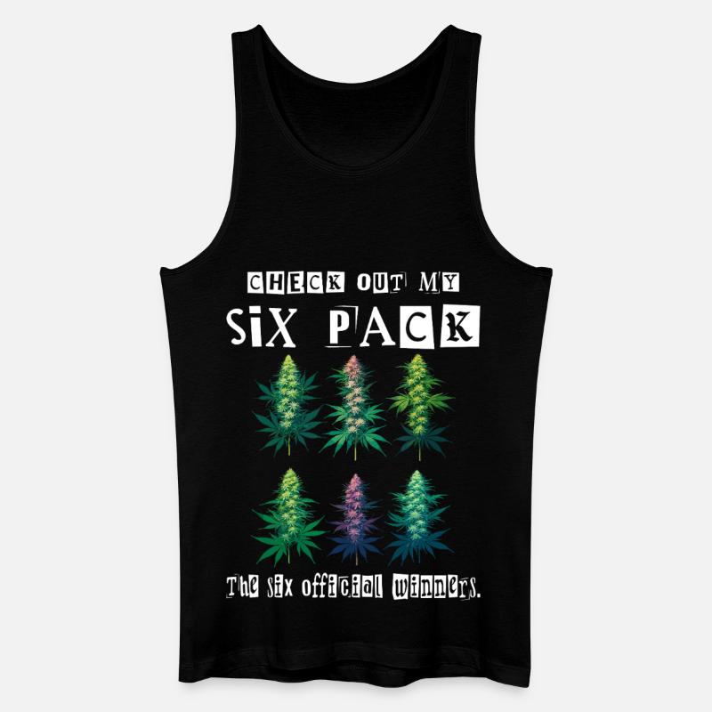 Cannabis Six Pack - Männer Bio Tank Top - Schwarz