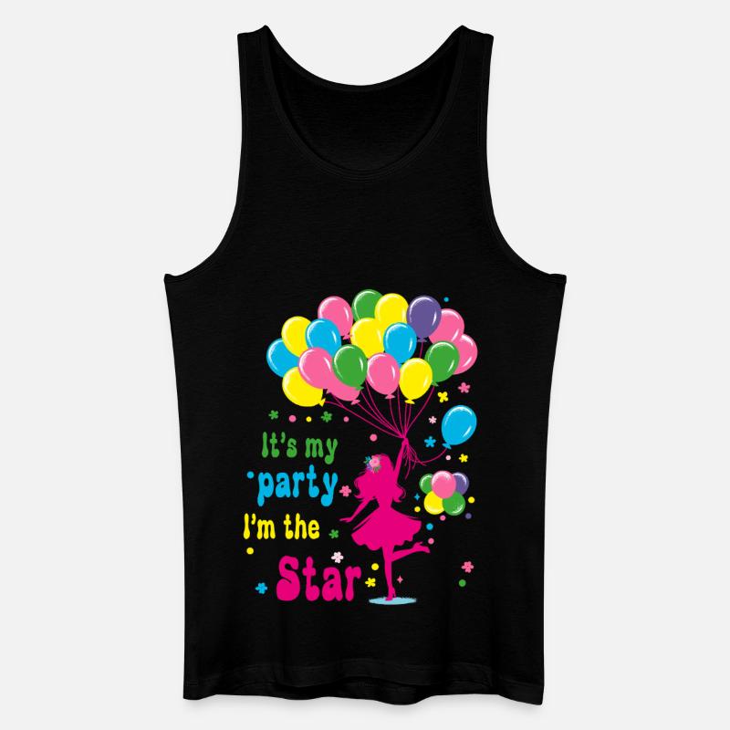Feierliches Mädchen mit Luftballons Design - Männer Bio Tank Top - Schwarz