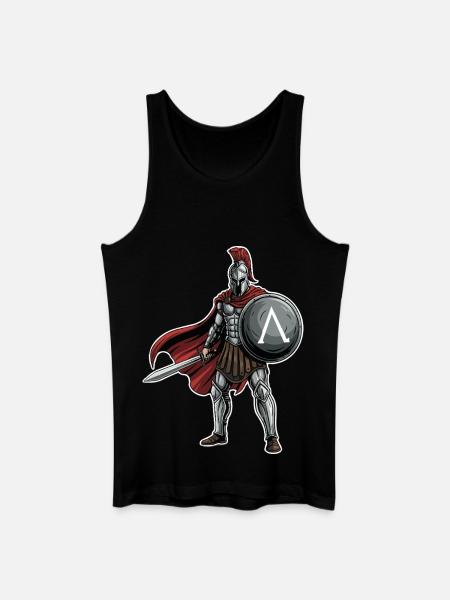 Hoplite Spartiate Lambda Bouclier Épée Mascotte - Débardeur bio Homme - noir