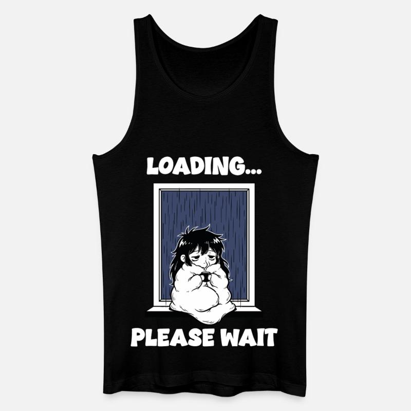 Pluie Loading Please Wait Manga Mood - Débardeur bio Homme - noir