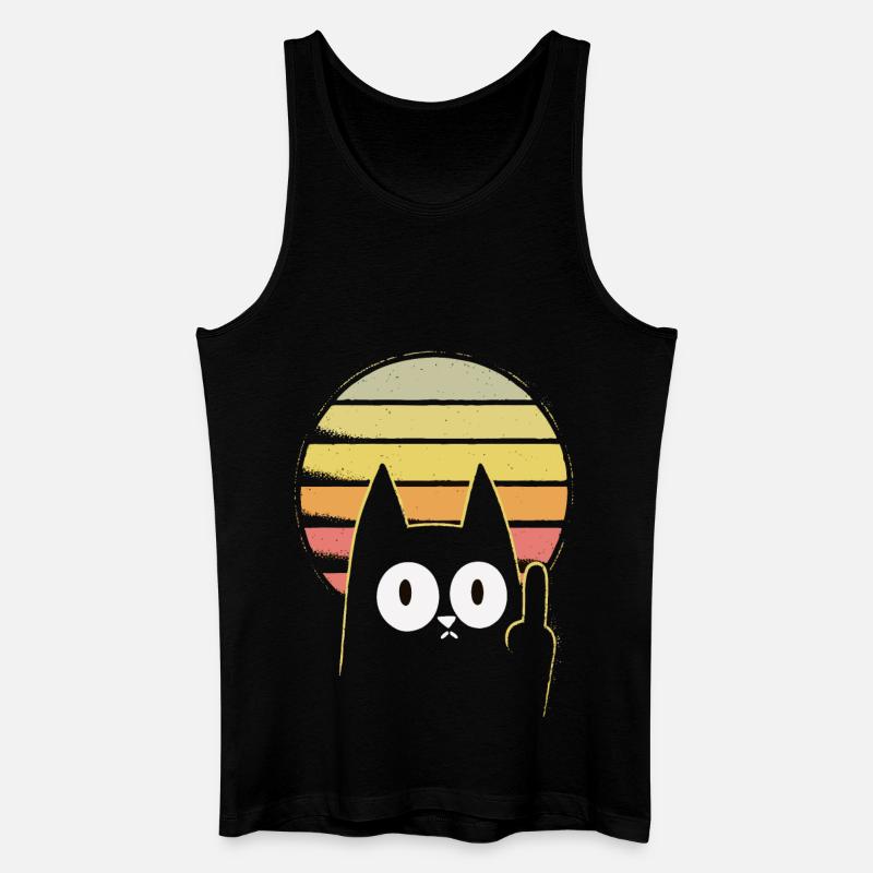 Mittelfinger Katze - Männer Bio Tank Top - Schwarz