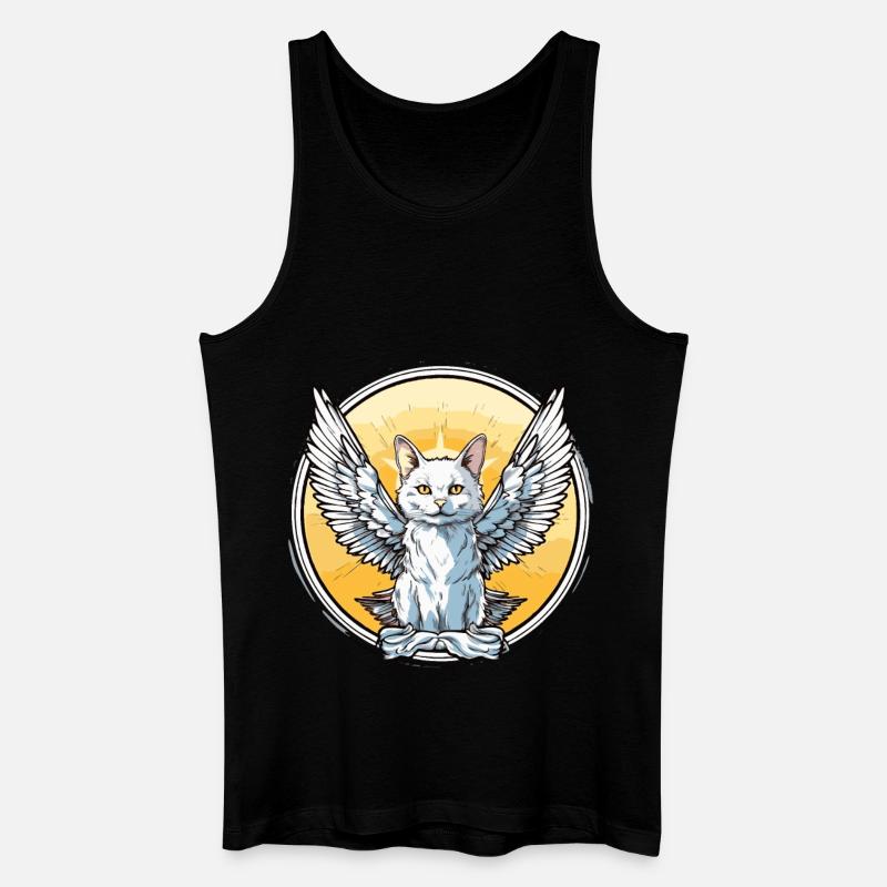 Katze mit Flügeln - Männer Bio Tank Top - Schwarz